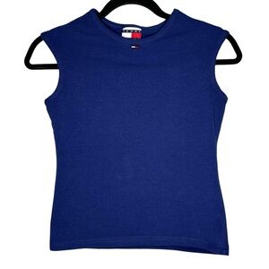 VINTAGE | Y2K Tommy Jeans / Tommy Hilfiger Made in the US Blue Tank‎ - Sz Medium